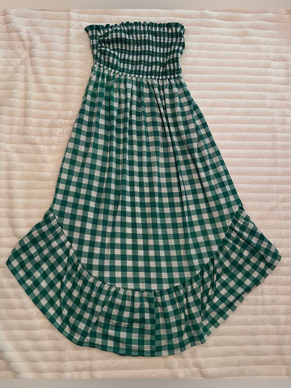 Cato Green and White Gingham  Midi Dress
